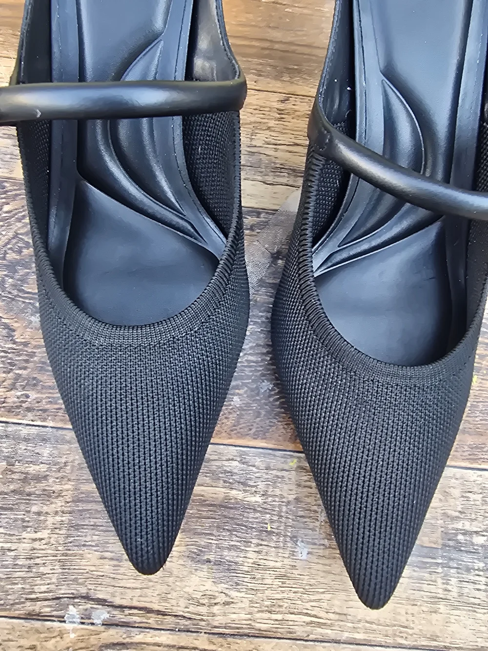 Cozy Island GraceLihte Black Mesh Pointed Toe Mule Heels Size 7.5 - Picture 6 of 13